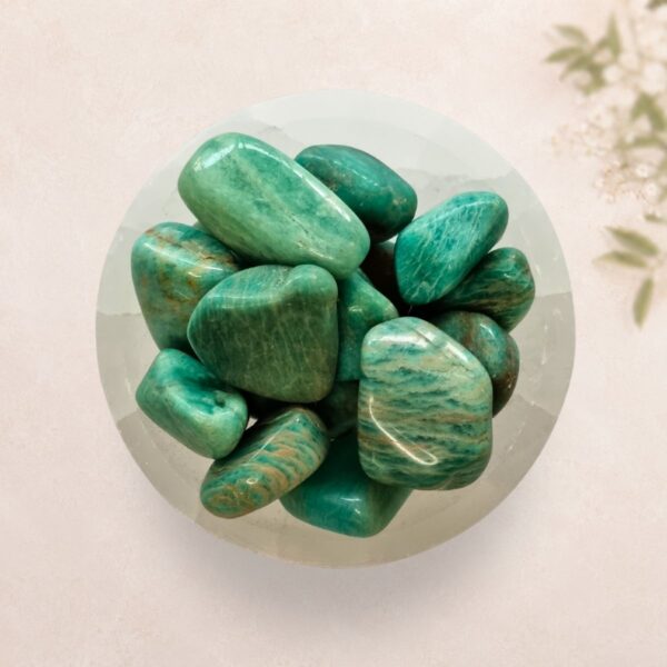 Amazonite tumble stone for hope and emotional calm from Oracle of Crystals Melbourne