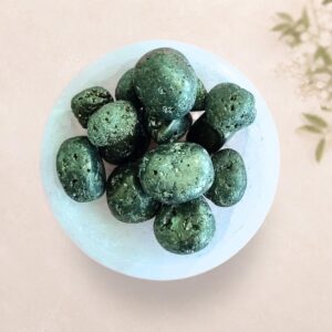 Pyrite tumble stone for prosperity and manifestation from Oracle of Crystals Melbourne