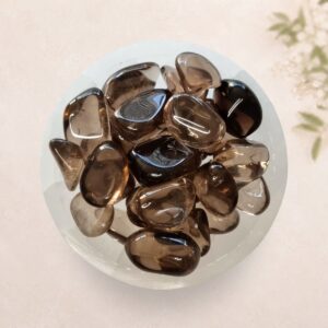 Smoky Quartz tumble stone for grounding, protection and meditation support