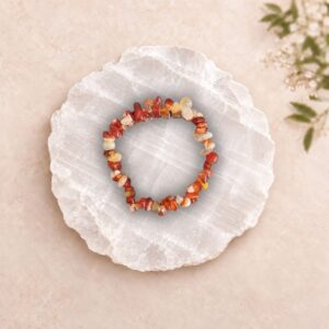 carnelian-bracelet-melbourne Carnelian crystal chip bracelet for vitality, courage and creative energy
