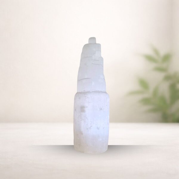 Selenite tower for cleansing and uplifting energy from Oracle of Crystals Melbourne