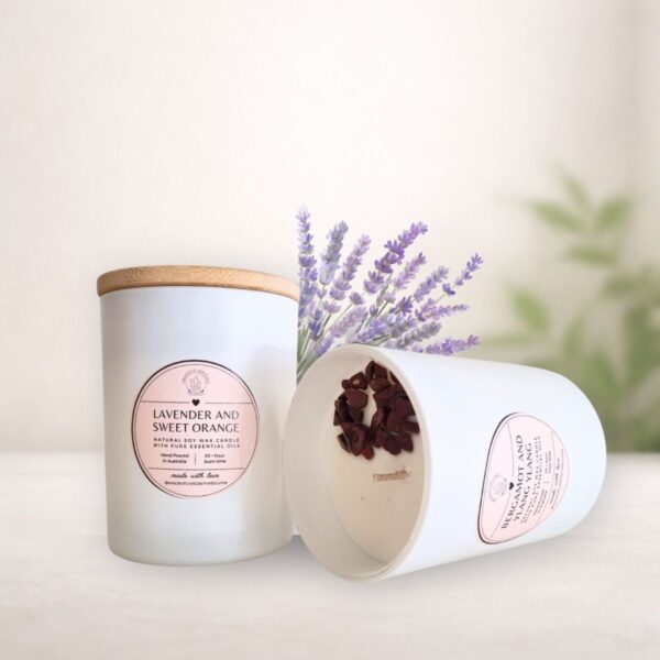 crystal infused essential oil candle melbourne