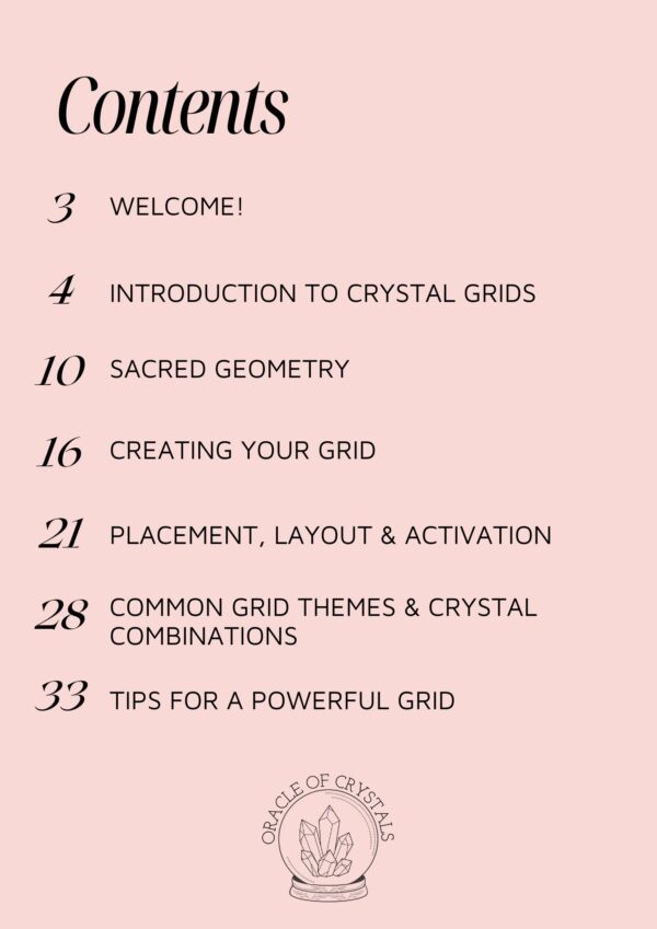 contents crystal gridding