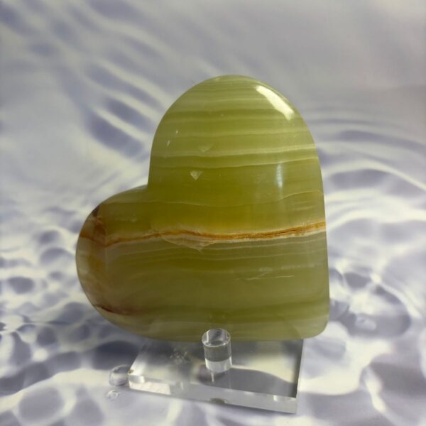 Green Banded Onyx Heart