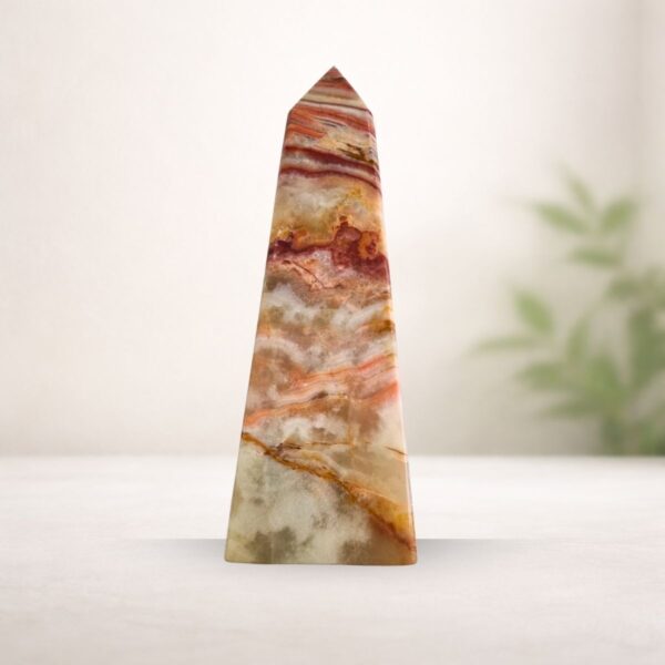 green-banded-onyx-tower-melbourne (1) green banded onyx tower for heart healing and grounding oracle of crystals