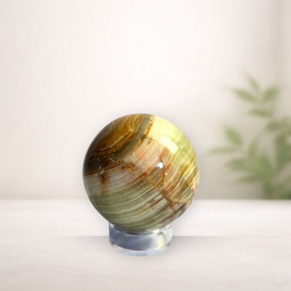 green-bandedn-onyx-sphere-australia (1) green banded onyx heart healing sphere melbourne