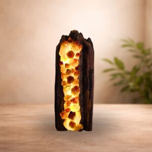 citrine-wood-lamp-melbourne (1) Australian-made Citrine wood lamp with genuine Citrine crystals and sustainably sourced native timber.