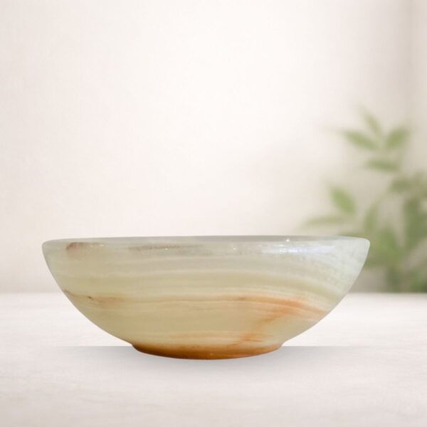 green-banded-onyx-bowl-melbourne Green Banded Onyx bowl for grounding and holding crystals from Oracle of Crystals Melbourne