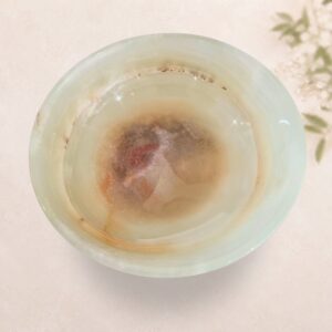 green-banded-onyx-bowl-melbournee Green Banded Onyx bowl for grounding and holding crystals from Oracle of Crystals Melbourne