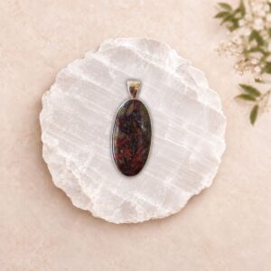 dragons-blood-pendant-melbourne Dragon’s Blood Pendant set in 925 sterling silver for courage, strength and grounding