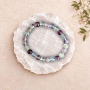 Fluorite Beaded Bracelet for clarity, focus, intuition and emotional balance